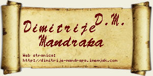 Dimitrije Mandrapa vizit kartica